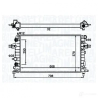 Радиатор охлаждения двигателя MAGNETI MARELLI P 8BQ9 Opel Astra (H) 3 2004 – 2009 350213161700