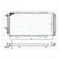 Радиатор охлаждения двигателя MAGNETI MARELLI 350213707000 350 213707000 BM707 Peugeot Boxer 2 (230L) Фургон 2.5 TD 103 л.с. 1994 – 2002