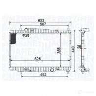 Радиатор охлаждения двигателя MAGNETI MARELLI 350213155400 Ford Fiesta 6 (CB1, CCN) Хэтчбек 1.6 ST 182 л.с. 2013 – 2024 BR2 LT