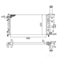 Радиатор охлаждения двигателя MAGNETI MARELLI BMQ 195 Y5ELUI Fiat Punto (188) 2 Хэтчбек 1.2 16V 80 (1833, 235, 253, 255, 333, 353, 639 80 л.с. 1999 – 2006 350213195003