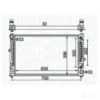 Радиатор охлаждения двигателя MAGNETI MARELLI 0VFXI O6 350213185500 1438036522