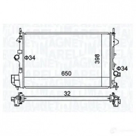 Радиатор охлаждения двигателя MAGNETI MARELLI O 70ZB4 350213173700 Saab 9-3 (YS3F) 2 2002 – 2015