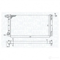 Радиатор охлаждения двигателя MAGNETI MARELLI BM168 Fiat Punto (188) 2 Хэтчбек 1.9 DS 60 (1831, 051, 231, 251) 60 л.с. 1999 – 2012 350213168000 3502 13168000