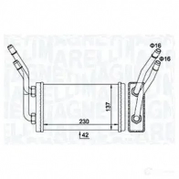 Радиатор печки, теплообменник MAGNETI MARELLI 1438035130 UA3PWZ I 350218468000