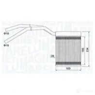Радиатор печки, теплообменник MAGNETI MARELLI 350218425000 Volvo V50 1 (545) Универсал 2.0 146 л.с. 2006 – 2012 UF5 15