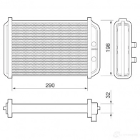 Радиатор печки, теплообменник MAGNETI MARELLI BR0 68 NP1WPY 350218068000 Fiat Ducato (244) 2 Фургон 2.0 Bipower 110 л.с. 2002 – 2024