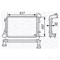 Интеркулер MAGNETI MARELLI 351319202000 35131920200 0 MST200 Volkswagen Golf 5 (1K) 2003 – 2008