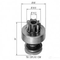 Бендикс стартера MAGNETI MARELLI 1193811880 940113020204 AMB 0204 MLY3V