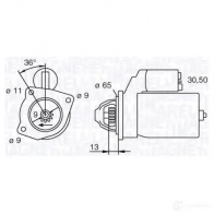 Стартер MAGNETI MARELLI 063111007010 Fiat Stilo 63111 007 944280800470