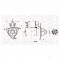 Стартер MAGNETI MARELLI P3WDCAE MQS117 6 063721176010 Volkswagen Transporter