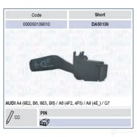 Подрулевой переключатель MAGNETI MARELLI 000050139010 D A50139 1014053 QE60VT4 - Изображение 2