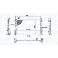 Радиатор охлаждения двигателя MAGNETI MARELLI 350213206800 8A3Q 57J Opel Corsa (E) 5 Хэтчбек 1.4 (08. 68) 90 л.с. 2014 – 2025