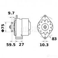 Генератор MAHLE ORIGINAL 11.201.513 2358422 MG 478 11.204.372
