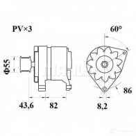 Генератор MAHLE ORIGINAL 11.201.587 11201587 MG 152 2358127 - Изображение 2
