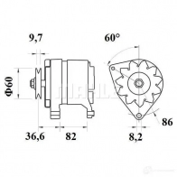 Генератор MAHLE ORIGINAL 11.201.566 MG 222 11201566 2358189 - Изображение 2