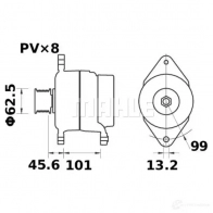 Генератор MAHLE ORIGINAL 11204425 2358240 11.204.425 MG 273