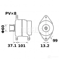 Генератор MAHLE ORIGINAL MG 225 11.204.525 2358192 11.203.576