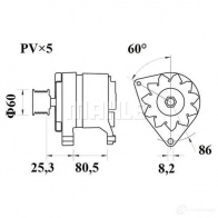 Генератор MAHLE ORIGINAL 11201728 MG 415 2358365 11.201.728 - Изображение 2