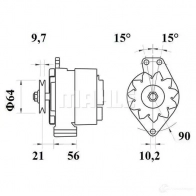 Генератор MAHLE ORIGINAL 11201348 2358089 MG 113 11.201.348 - Изображение 2