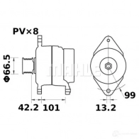 Генератор MAHLE ORIGINAL 11.203.407 11.204.161 2358523 MG 577 - Изображение 1