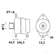 Генератор MAHLE ORIGINAL OW4 MV 1437915259 MG 951 - Изображение 2