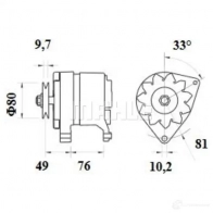 Генератор MAHLE ORIGINAL MG 599 2358544 11203158 11.203.158 - Изображение 2