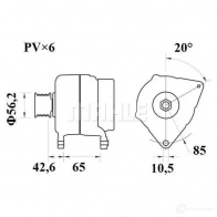 Генератор MAHLE ORIGINAL MG 387 2358340 11.201.534 11.201.754 - Изображение 2
