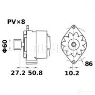 Генератор MAHLE ORIGINAL 11.204.140 2358513 11204140 MG 568