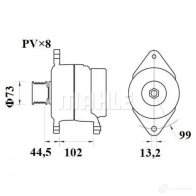 Генератор MAHLE ORIGINAL 1 1209622 1194161692 MG815 72445846 - Изображение 2