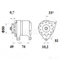 Генератор MAHLE ORIGINAL 11.201.691 2358178 11.201.673 MG 211 - Изображение 2