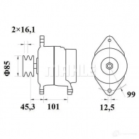 Генератор MAHLE ORIGINAL 11203570 MG 547 11.203.570 2358492 - Изображение 2