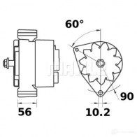 Генератор MAHLE ORIGINAL 11204685 2358139 11.204.685 MG 169