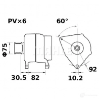 Генератор MAHLE ORIGINAL MG 141 11204260 2358116 11.204.260