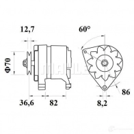 Генератор MAHLE ORIGINAL 11.201.396 MG 348 11.201.913 2358307 - Изображение 2