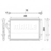 Радиатор кондиционера MAHLE ORIGINAL HN38 F Kia Sportage 3 (SL) Кроссовер 1.7 CRDi 116 л.с. 2010 – 2025 AC 43 000P