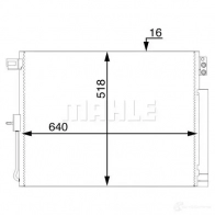 Радиатор кондиционера MAHLE ORIGINAL Jeep Grand Cherokee (WK, WK2) 4 Внедорожник V6Y 41 AC 45 000S