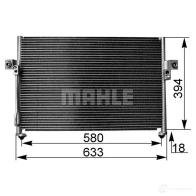 Радиатор кондиционера MAHLE ORIGINAL 1S0W EM AC 262 000S 1438647938