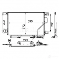 Радиатор кондиционера MAHLE ORIGINAL Mercedes CLK (C209) 2 Купе 2.2 220 CDI (2008) 150 л.с. 2005 – 2009 AC 450 000P MCKM9 4