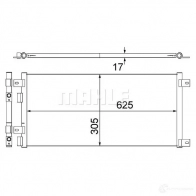 Радиатор кондиционера MAHLE ORIGINAL J2V3 9F6 1437577475 AC 517 000S