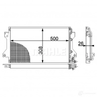 Радиатор кондиционера MAHLE ORIGINAL AC 239 000P 9P OA4 1437581187