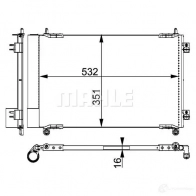 Радиатор кондиционера MAHLE ORIGINAL ac664000p H1 97N0 1437581517