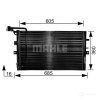 Радиатор кондиционера MAHLE ORIGINAL AC 189 000S Saab 9-5 (YS3E) 1 Универсал 2.3 Turbo 250 л.с. 2001 – 2009 5TM1K ZU