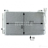 Радиатор кондиционера MAHLE ORIGINAL Hyundai Matrix AC 392 000P BUIS NK