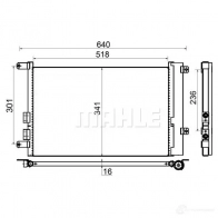 Радиатор кондиционера MAHLE ORIGINAL AC 401 000S OP5A HD9 1437580974