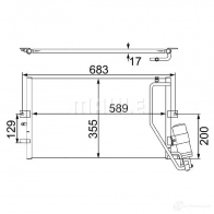 Радиатор кондиционера MAHLE ORIGINAL 8GG H9I Saab 9-5 (YS3E) 1 Универсал 2.3 Turbo 250 л.с. 2001 – 2009 AC 478 000S