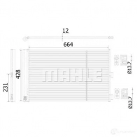 Радиатор кондиционера MAHLE ORIGINAL 9WYAZ5 H 1437585053 AC 911 000S - Изображение 2