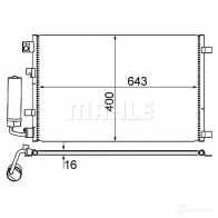 Радиатор кондиционера MAHLE ORIGINAL 9HKEO5 I 1437581232 AC 604 001S