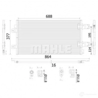 Радиатор кондиционера MAHLE ORIGINAL RMQFJ WP AC 906 000S 1437584310 - Изображение 2