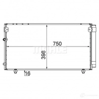 Радиатор кондиционера MAHLE ORIGINAL Toyota Ipsum (M20) 2 Минивэн 2.0 (ACM20) 150 л.с. 2001 – 2009 13LHG V2 AC 606 000S