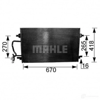 Радиатор кондиционера MAHLE ORIGINAL H0MRJ F AC 181 000S 1437585073